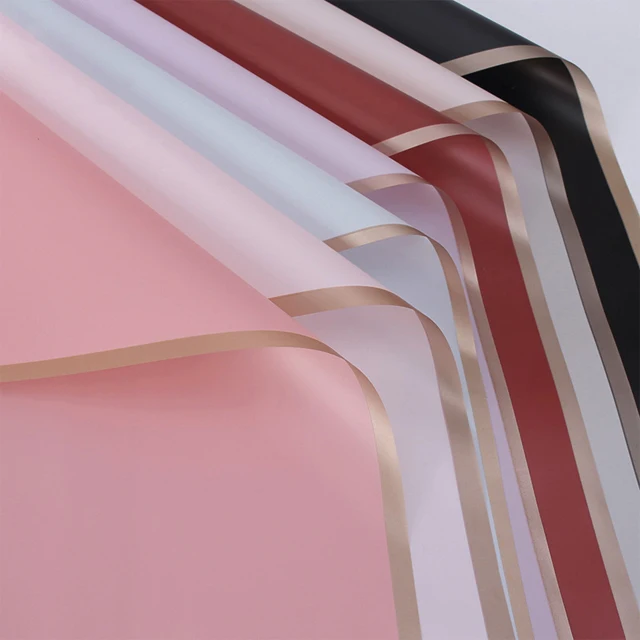 translucent floral bouquet wrap plastic paper tissue sheets pack Wholesale waterproof flowers wrapping paper packaging