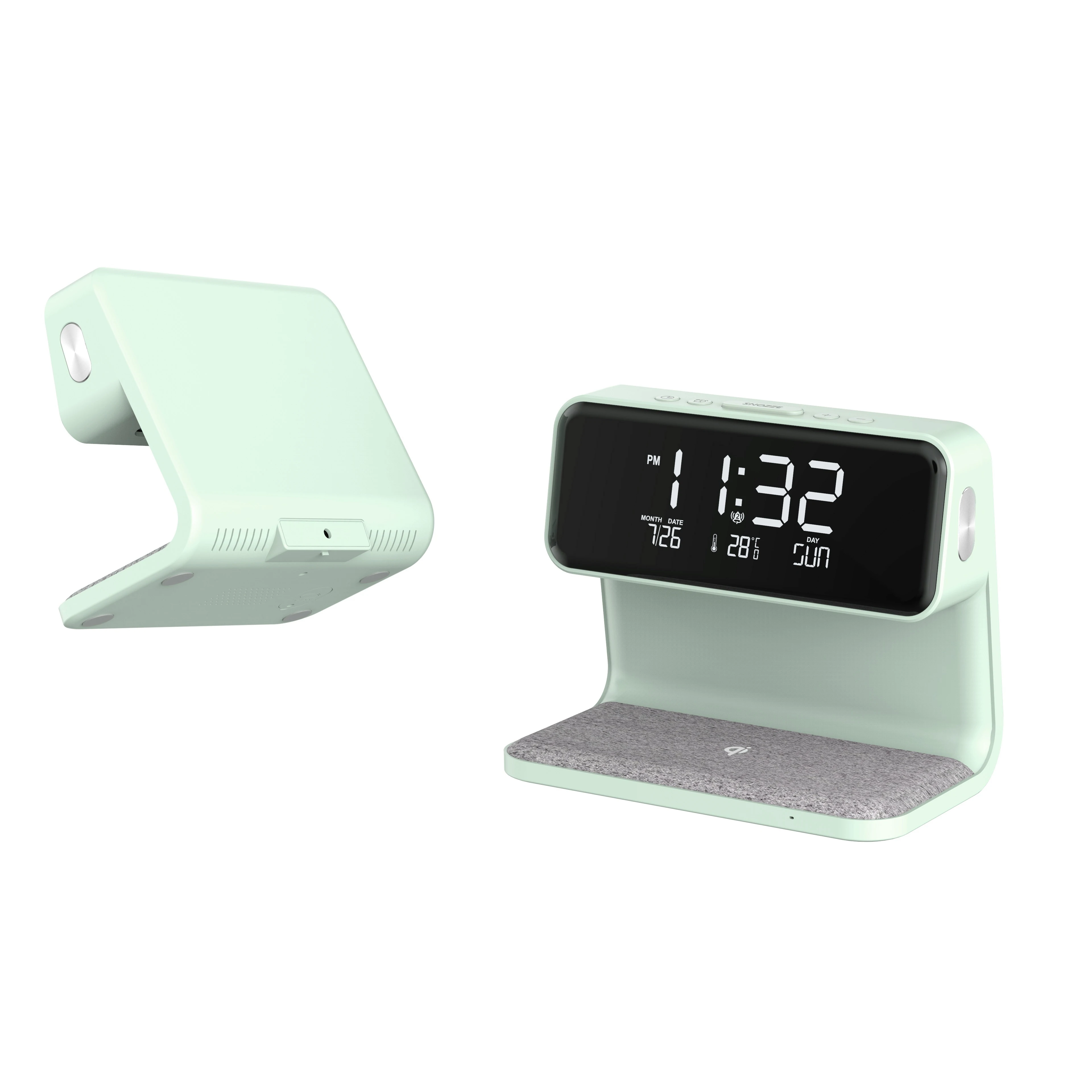 Прикроватная лампа с беспроводной зарядкой, универсальное беспроводное зарядное устройство для телефона, светодиодный Настольный будильник, зарядное устройство для беспроводных зарядных устройств