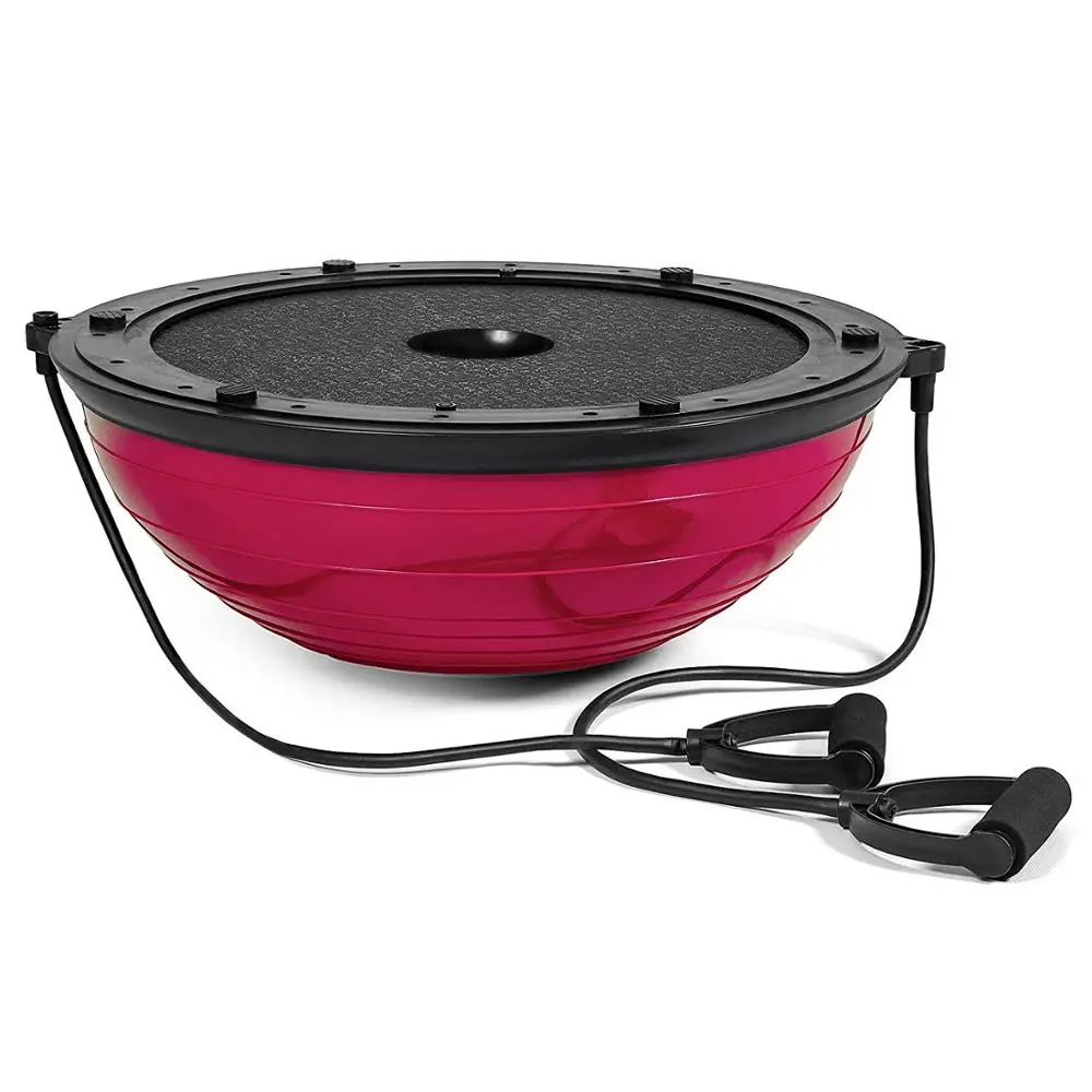 2018 hot sales Premium Yoga Fitness Balance Trainer Ball with Resistance Band set  Yoga Half Ball magnetic balls