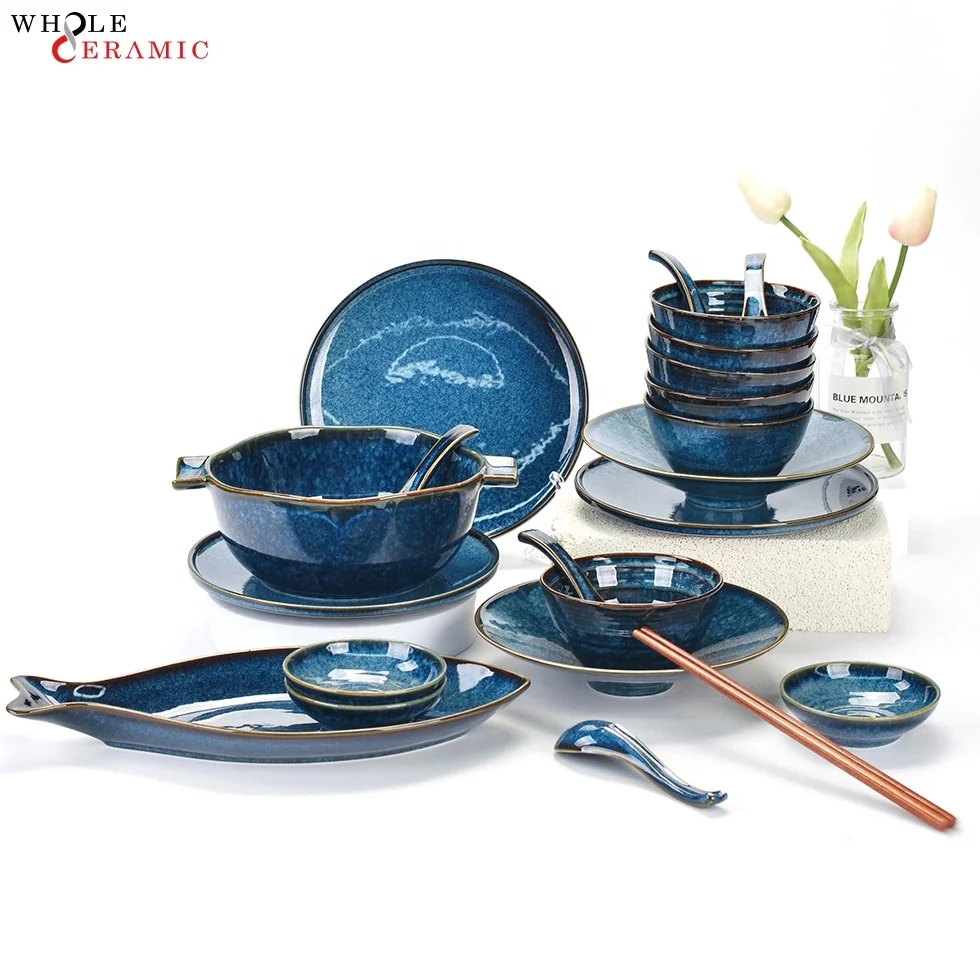 Stoneware nature irregular round dinner plate for breakfast mug custom kitchen ceramic  bowls set melamine dinnerware