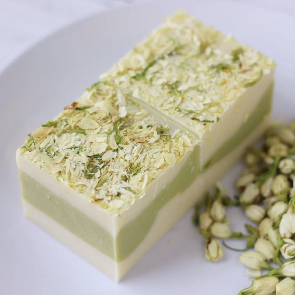 
Nature whitening olive soap jasmine goat milk cold process handmade soap 