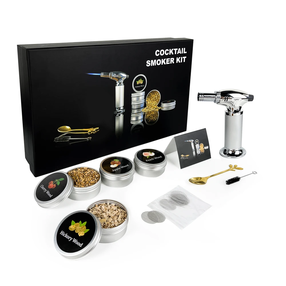 Promotional holiday gifts flavour blaster pro whisky cocktail smoker kit with torch and wood chip