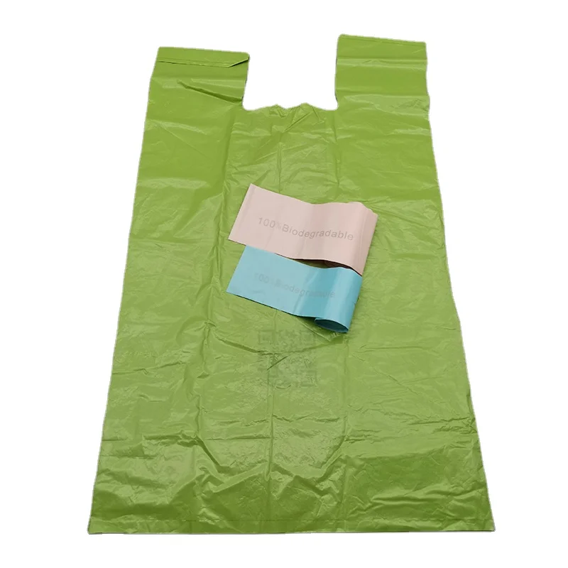 Wholesale compostable PLA bag 100% bio degradable Eco plastic disposable bags custom grocery shopping bags