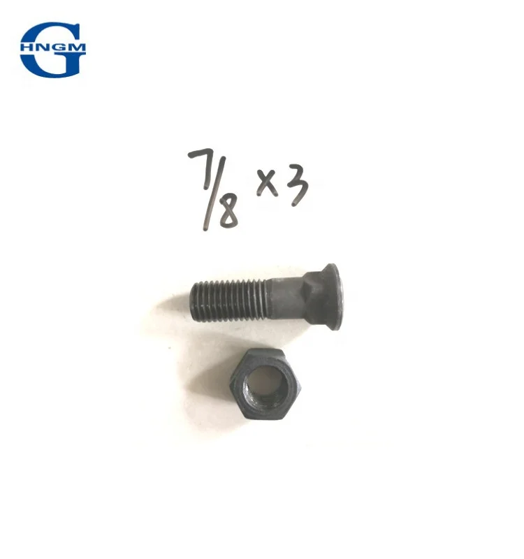 Плоский болт 12 9 класса с гайкой 7/8*3 для экскаватора бульдозера