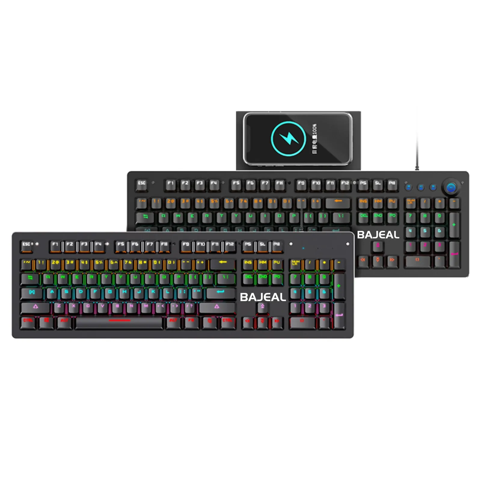 Bajeal K600 keyboard pcb hot swap RGB gaming keyboard Wireless charging real mechanical keyboard