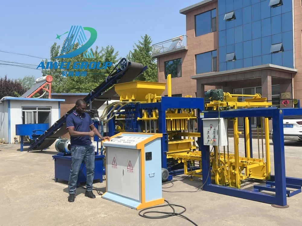 Automatic Concrete Block Machines QT4-15BMolding Block Brick Paver Engraving Making Machine