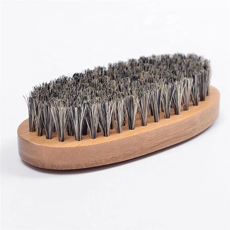 Natural Boar Bristle Beard Brush For Men Bamboo Face Massage That Works Wonders To Comb Beards and