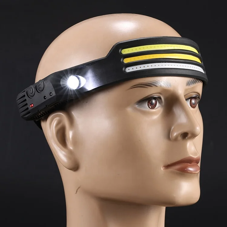 Mini Rechargeable LED Headlamp Hand Sensor Headlight Camping Flashlight Head Light Torch Lamp With USB
