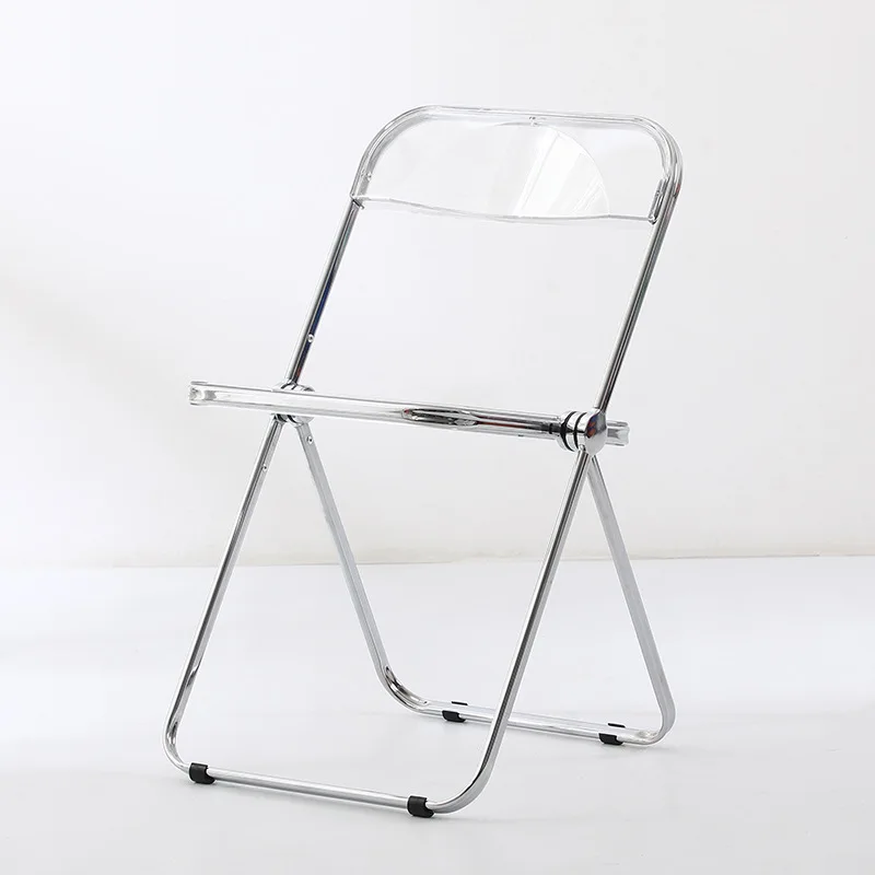 Hot Sale Modern Transparent Acrylic Outdoor Folding Chair Plastic Chairs With Metal