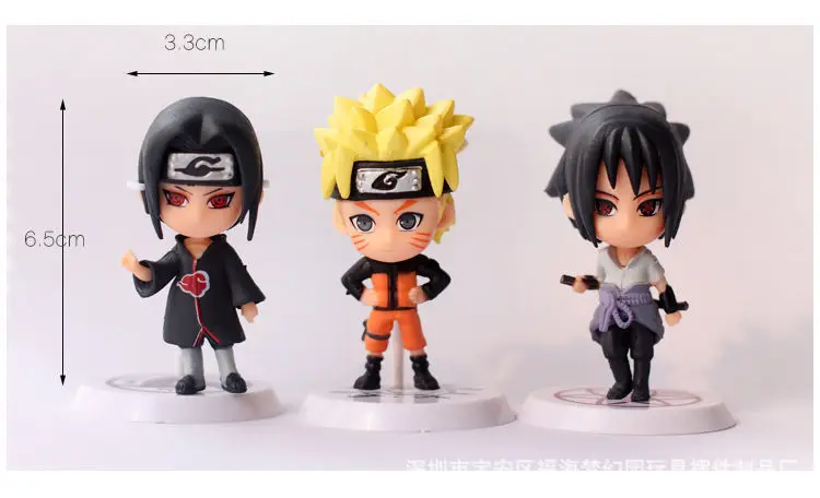 6 Pcs/Set Wholesale high quality 6 style anime pvc action model figure toys Narutos action figures