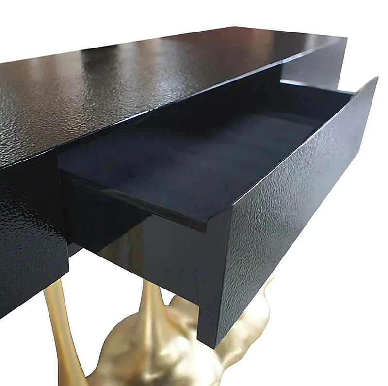 Modern simple console table pure copper villa living room metal cabinet decorative entrance