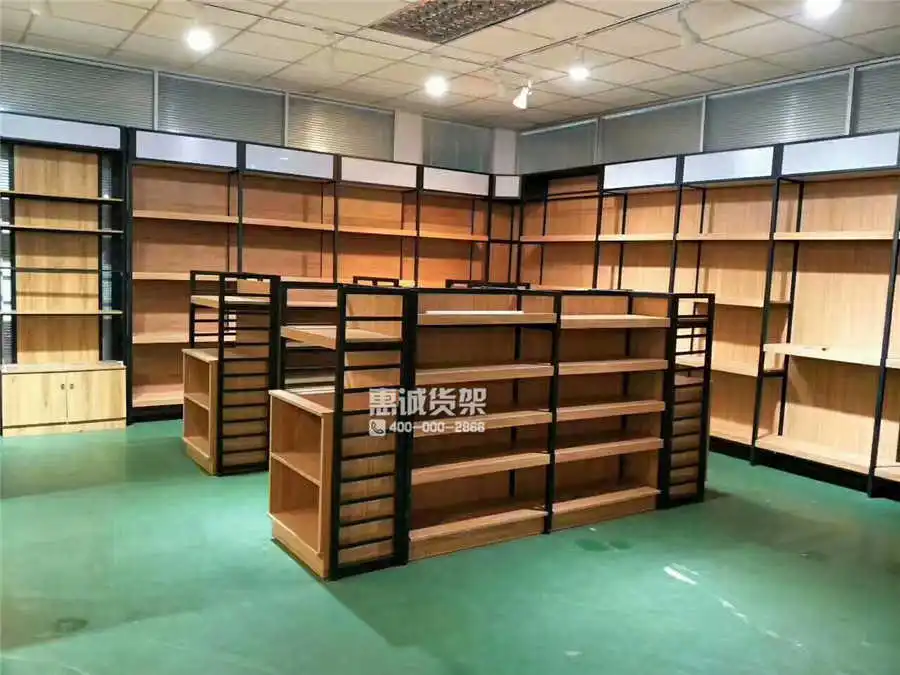 Customized Supermarket Wooden Shelf  rack display racks gondola shelving Supermarket Shelves