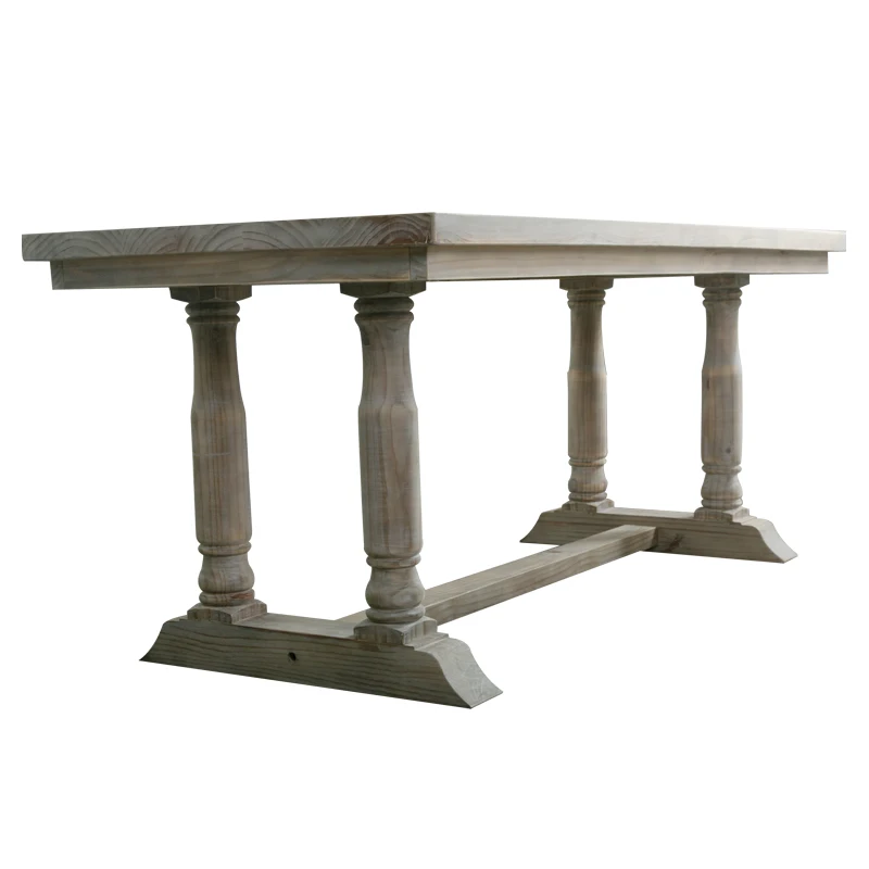 American solid wood retro dining table and chair combination western restaurant cafe villa hotel loft dining table