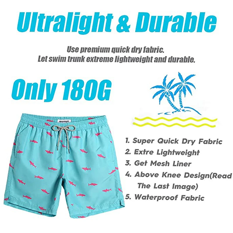 wholesale Custom unisex sublimation swim Beach shorts Mesh lining Cartoon Designer Graphic men swimwear shorts