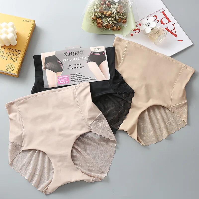 Plus Size Sexy Underwear for women Mid-waist control briefs Fashion Lace Underwear