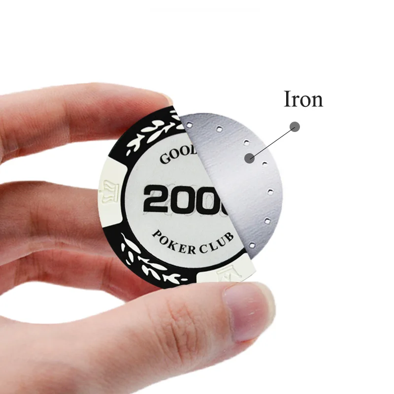 Round Poker Chips Personalizzate Original Blank Sticker Custom Plastic China Clay Poker Chips With Removable Ball Marker Coins