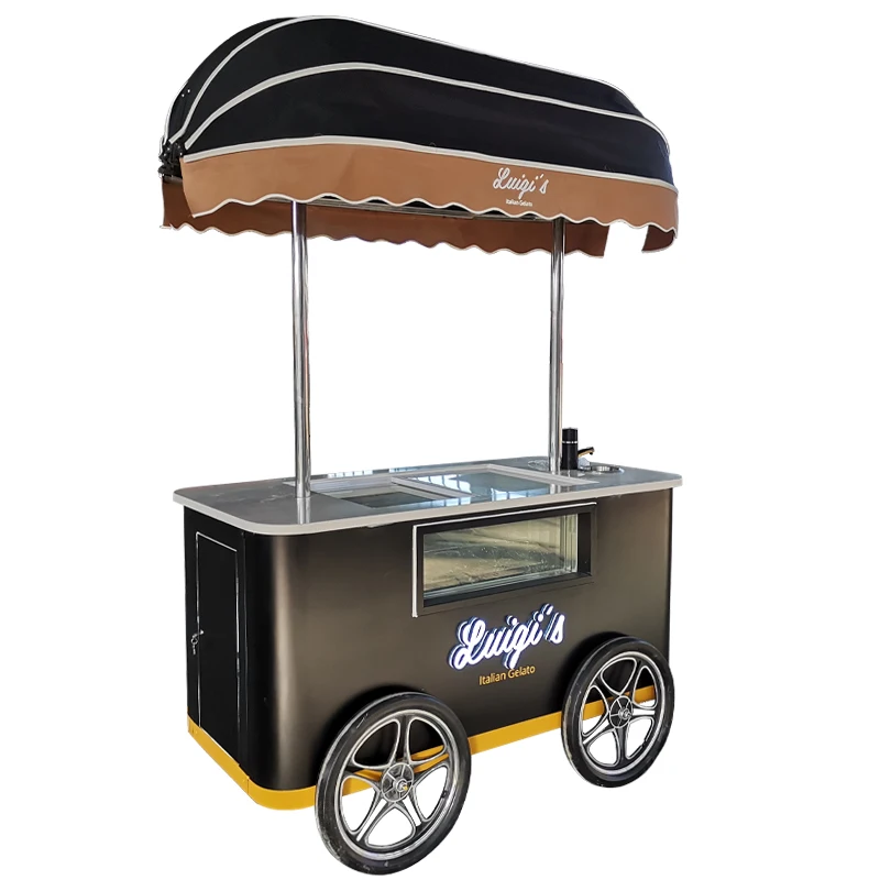 Factory price food cart tricycle mobile hot dog cart fruit cake coffe freezen food sale