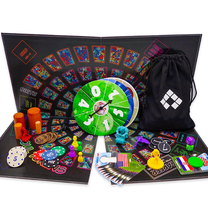 Free Sample Board Game Maker Custom Printing Boxes Pawns Tokens Cards Board Pieces Box Ludo Anime Board Game Oem