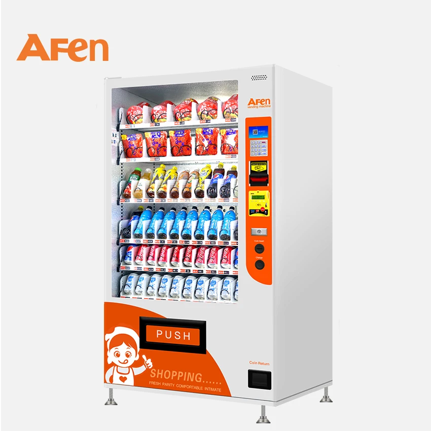  Торговый автомат AFEN для закусок и напитков с кредитной картой или системой оплаты