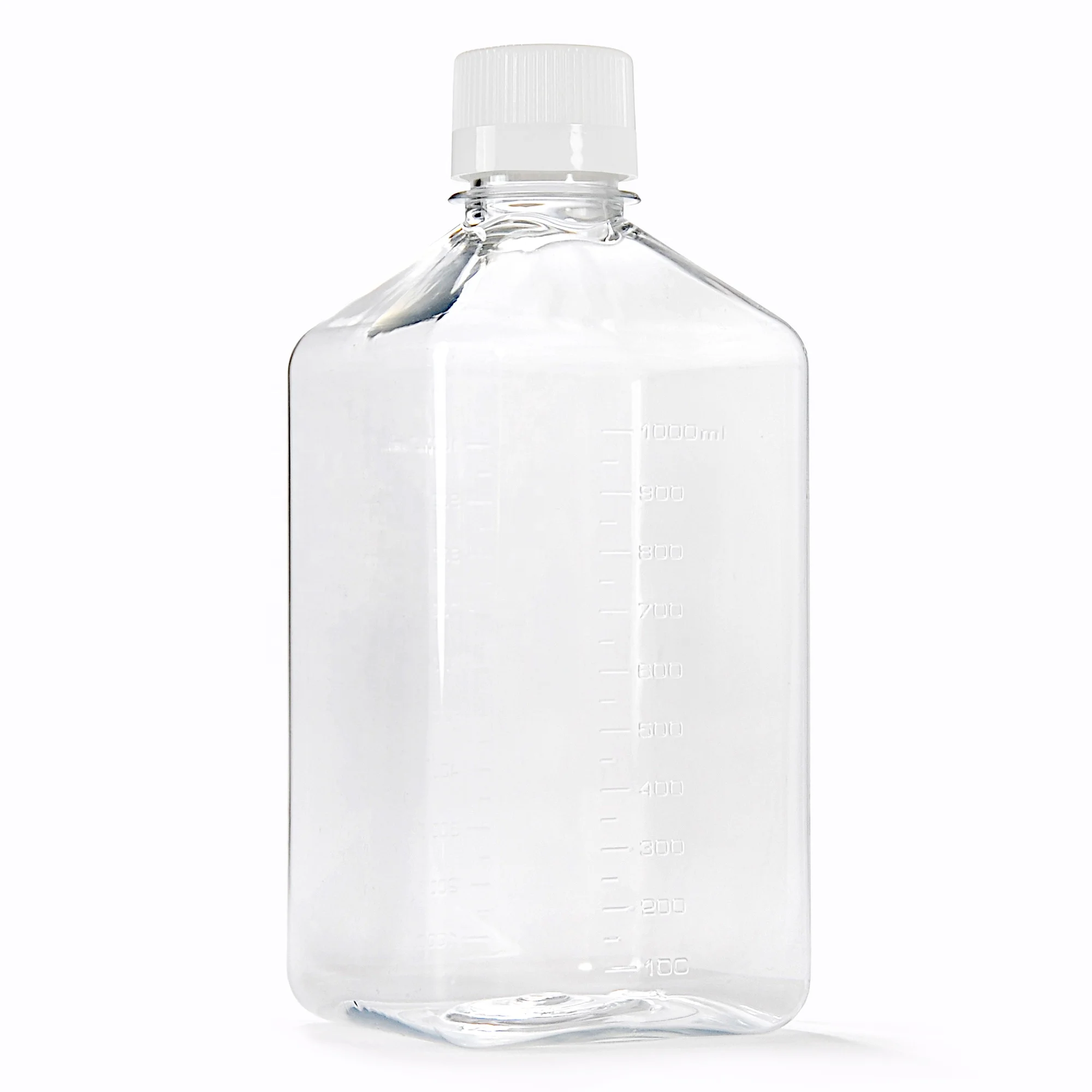 Пластиковая бутылка для научных лабораторий IntlKang 1000 мл ПЭТ прозрачные квадратные