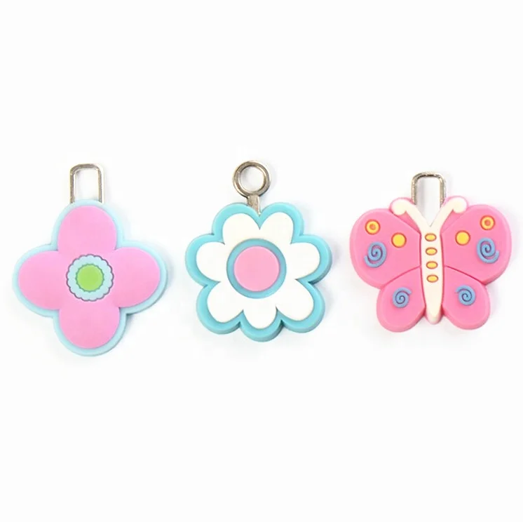 PVC zipper pullers custom logo