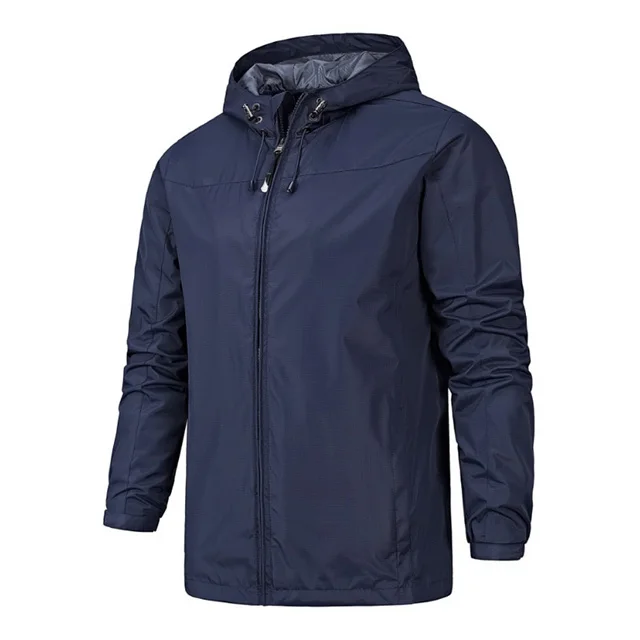 OEM Mens Soild Color Windbreaker Anorak Jogger Running Track Jackets waterproof rainproof hooded Large size jacket