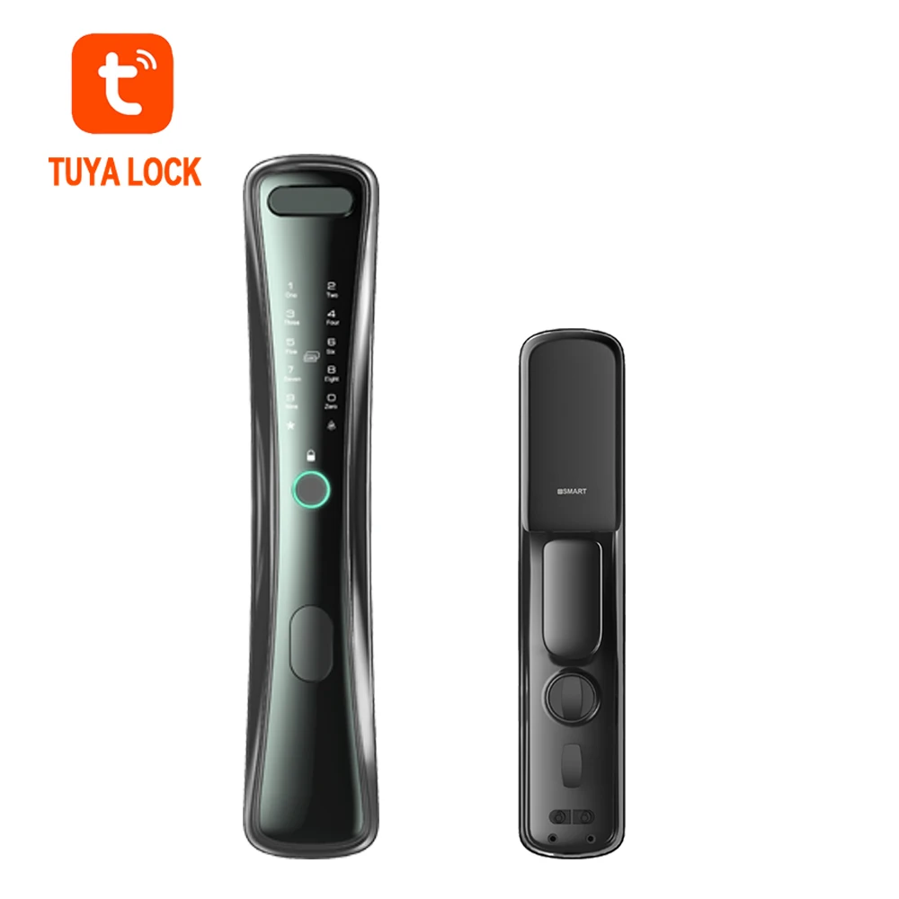Биометрическая цифровая камера высшего качества, электронная система безопасности Tuya, умный дверной замок со сканером отпечатков пальцев