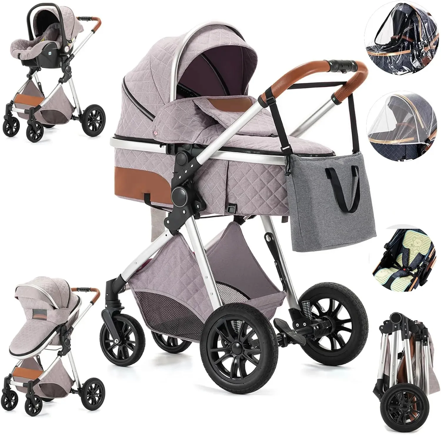 Cochecito de bebe 360 Rotation Stroller Baby 3 in 1 Carriage for Baby