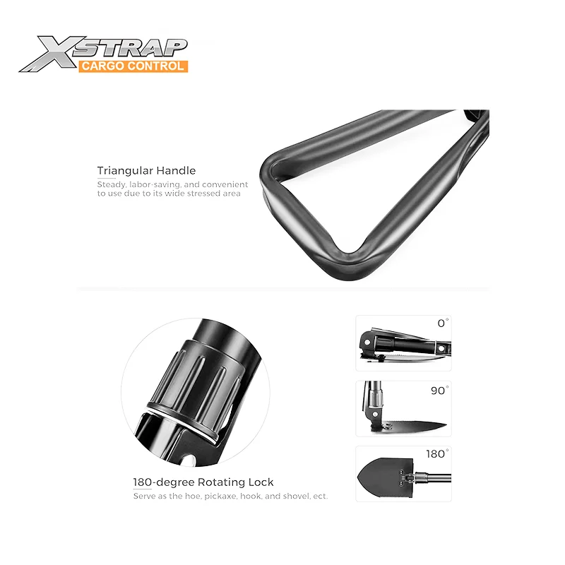 XSTRAP Manufacture High Quality Foldable Small Spade Multi Function Car Camping Survival Mini Folding Military
