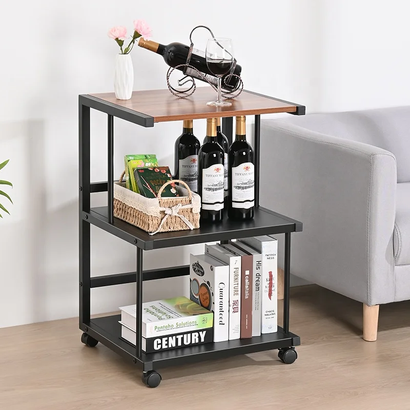Customized Multi-function Metal 3 Tier Table Top Rolling Storage Cart Kitchen Storage Trolley