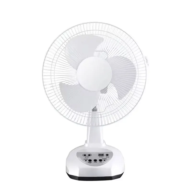 Hot Sale Solar 2 Speeds Cool Wind 12 Inch Table Top Desk Fan with Rechargeable Battery Adapter