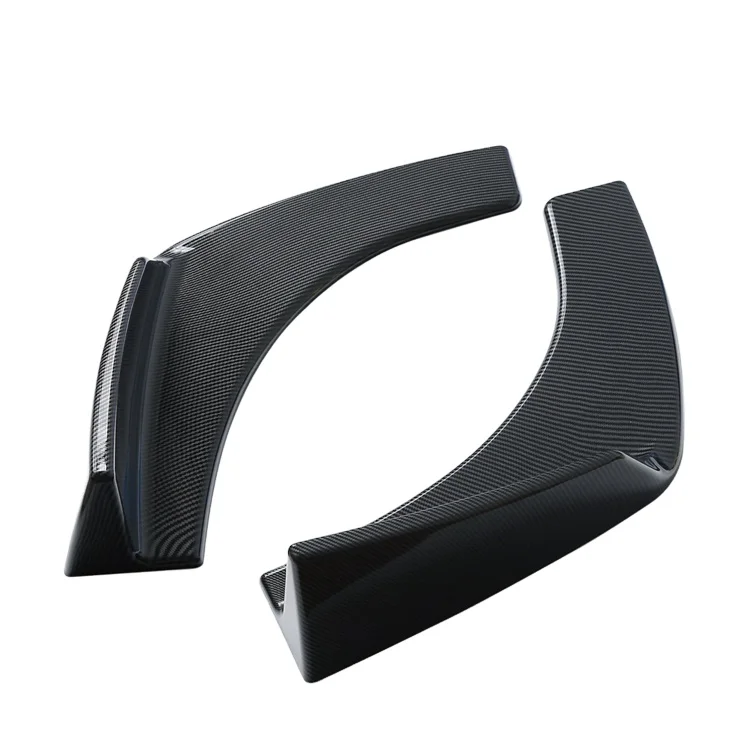 Universal Fit Front Bumper Lip Black Carbon Fiber Splitters Winglets Canards Deflector Spoiler Diffuser Bumper Protector Canard