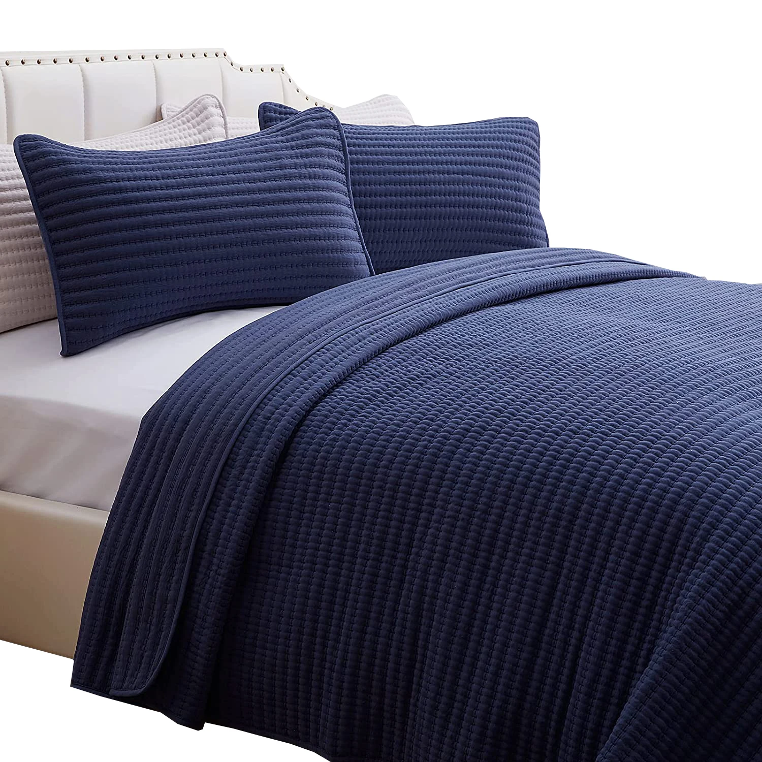 Недорогое элегантное одеяло из мягкого полиэстера с вышивкой крестиком, Комплект постельного белья из 3 предметов, большой размер, размер King