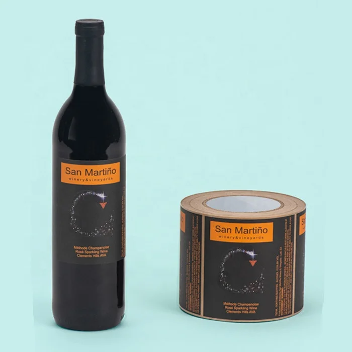 personalized custom private design glass bottle stickers etiquetas textured paper printed labels for whiskey vodka wine bottles
