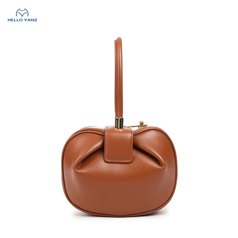 Handbags For Ladies Fashion Retro Genuine Leather Handmade Dumplings Satchel Women Small Shopping Dating Bag
