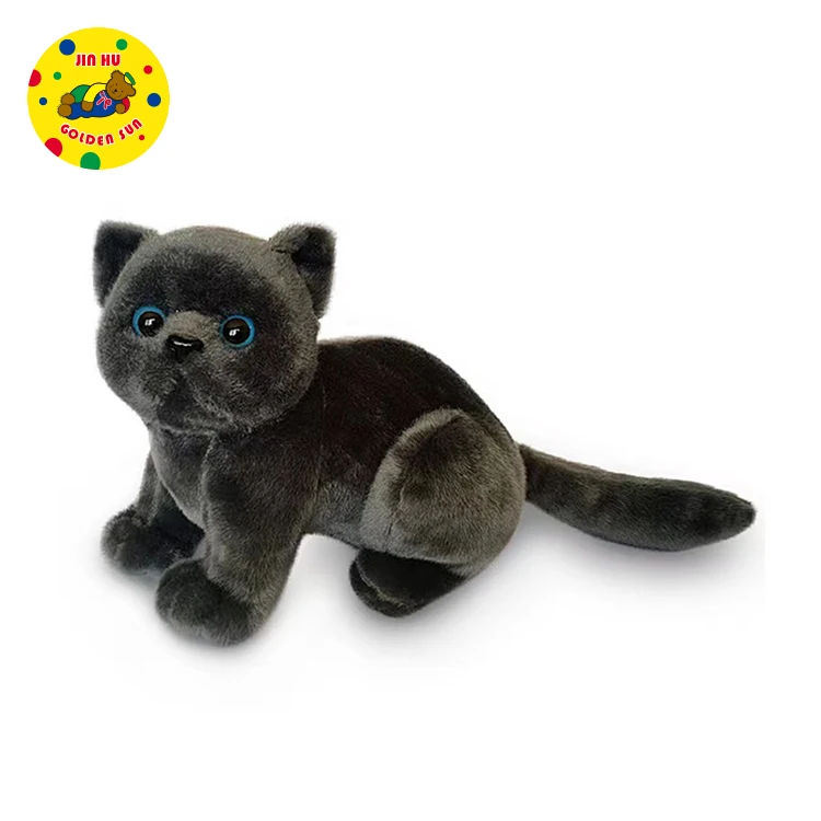 Яркая плюшевая кошка мягкая игрушка на заказ черная котенок пушистая Подушка Плюшевые игрушки Черный кот