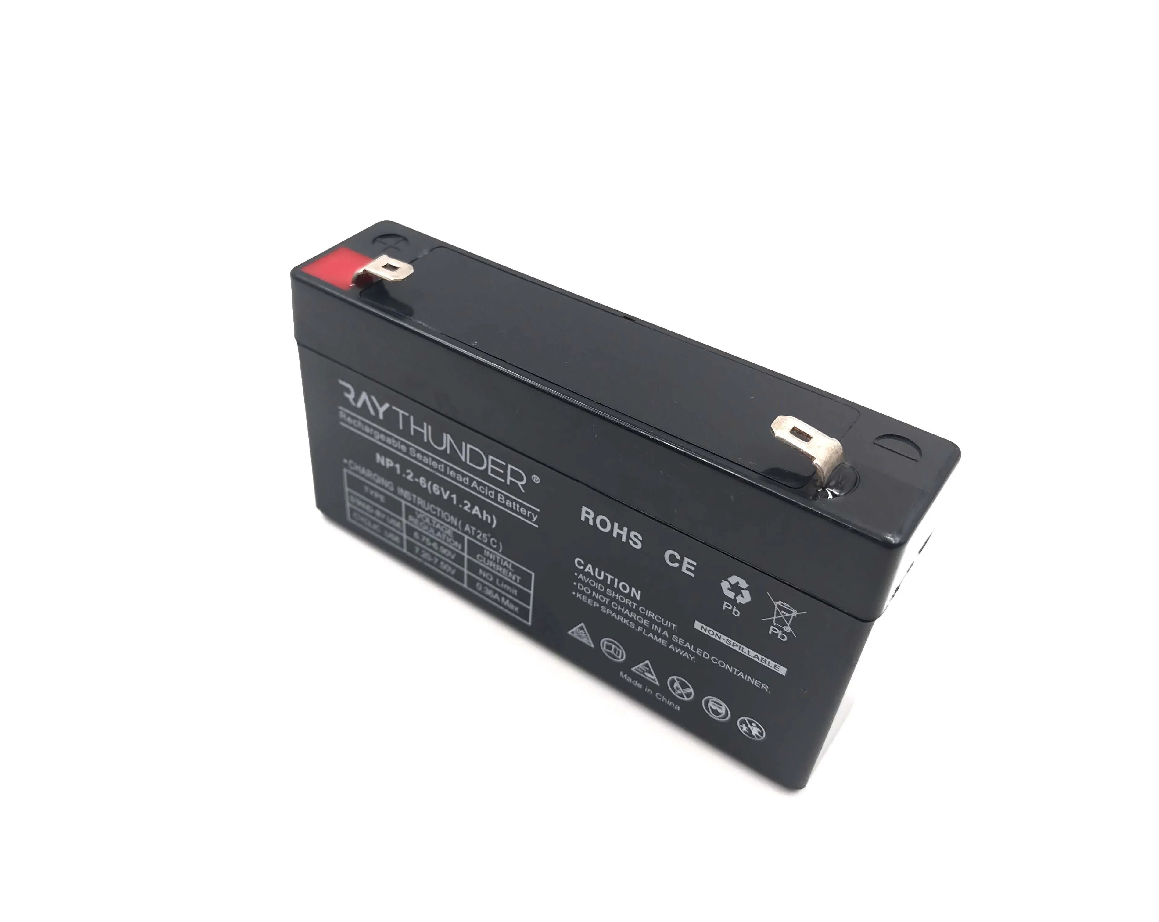 small batteries rechargeable 6v 1.2ah sealed lead acid battery