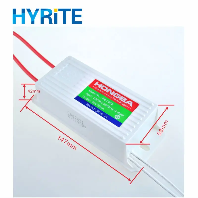 Neonpro Hongba brand 6kv 7.5kv 8kv 30mA neon power supply 220VAC 240VAC transformer for neon tubes