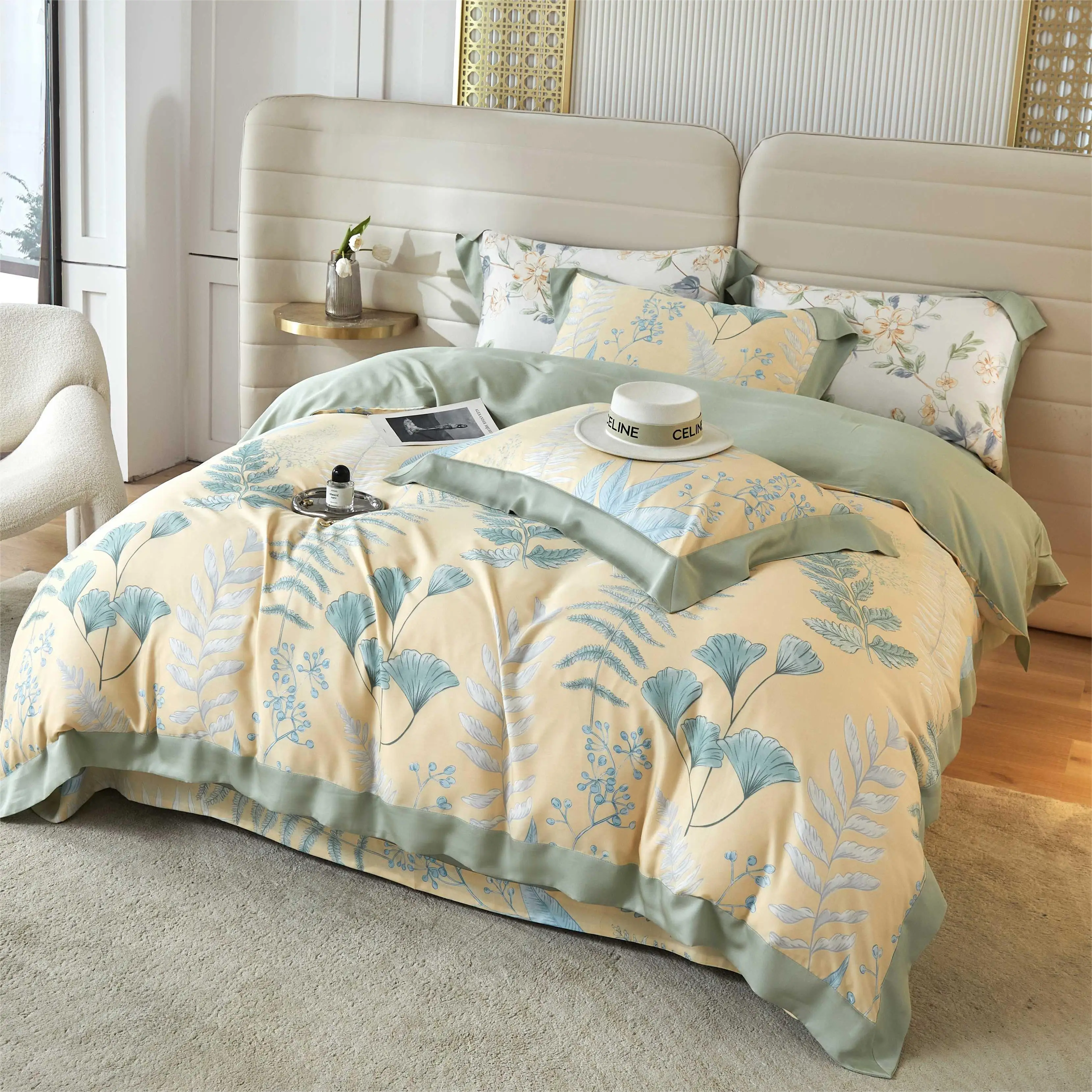 40S tencel printed fabric for bed use