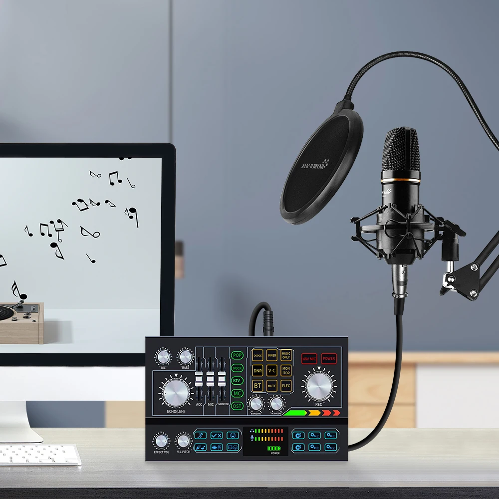Hayner-Seek LIVE Special Microphone With Usb Audio Interface Streaming For Condenser Microphone wired With Studio Mixer