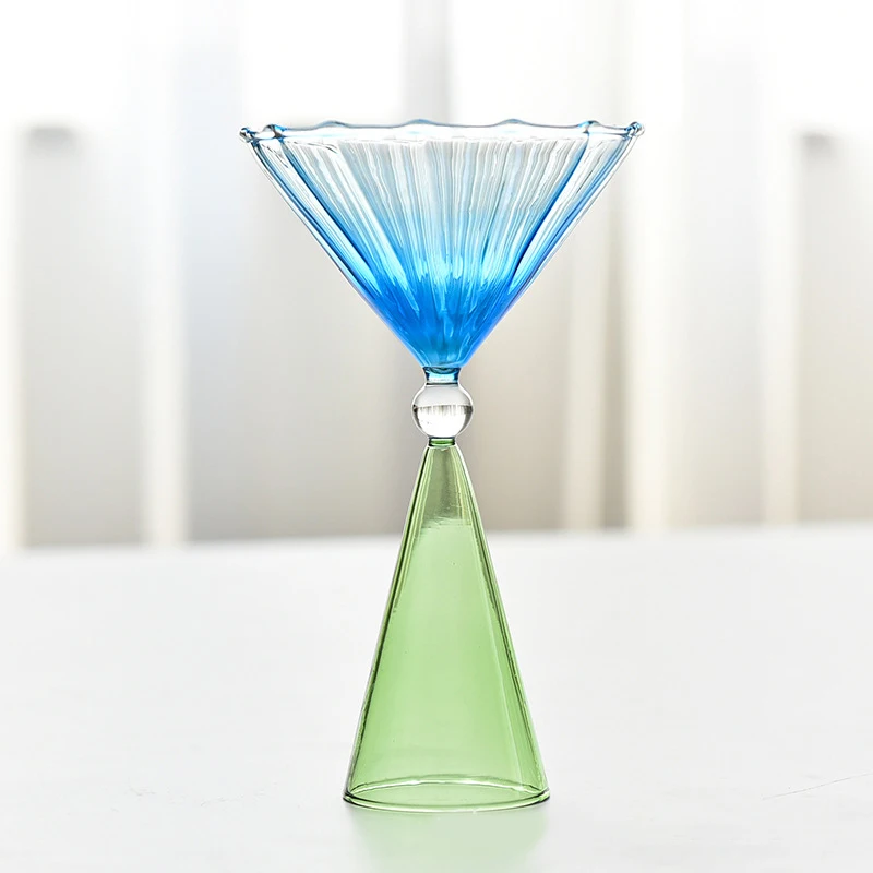 Ice Cream Stripe Cup Gradient Color Dessert Glass Cocktail Ice Cream Water Cup