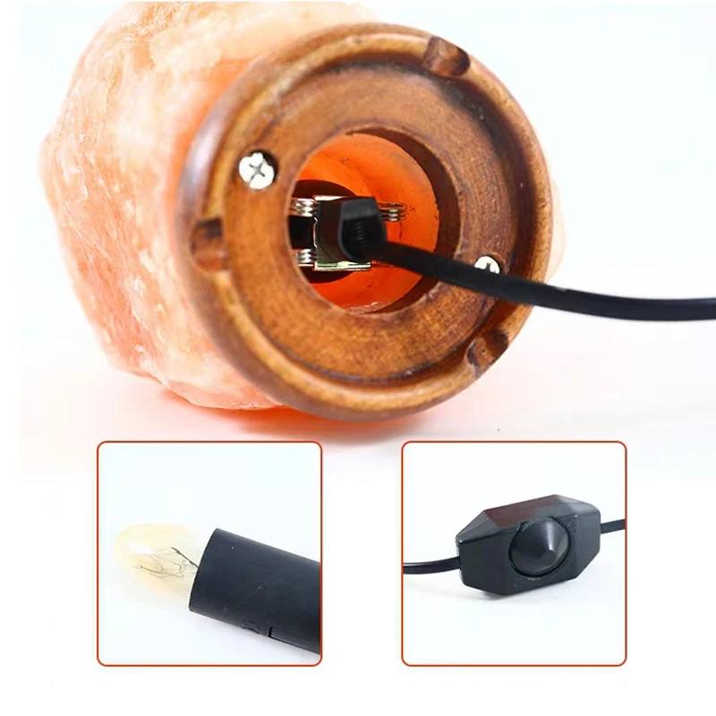 Holiday gift decoration crystal salt lamp natural pink himalayan salt lamp with dimmable touch switch