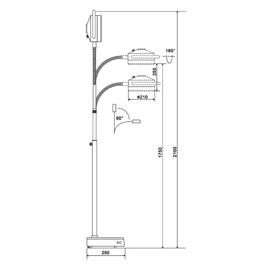 Hospital Clinic Adjustable Portable Floor Stand Examination Led Veterinary Operation light Mobile Vet Lamps
