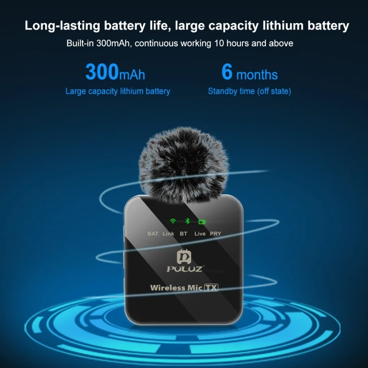 PULUZ Wireless Lavalier Microphone for Type-C Phone Wireless Microphone