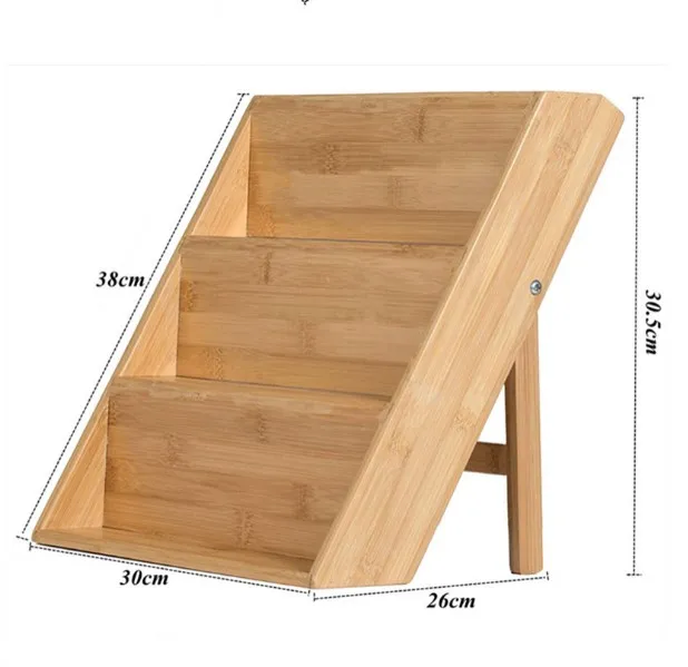Деревянная стойка для специй, трехуровневый органайзер для специй, экономия места, деревянная вертикальная столешница