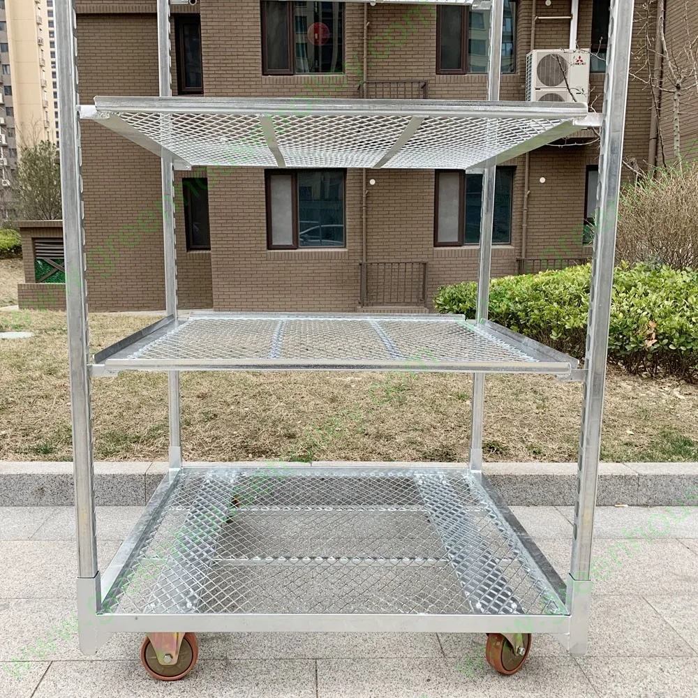 Plant transport racks for truck Rolling flower rack Greenhouse movable carts Nursery trolley with 4 wheels