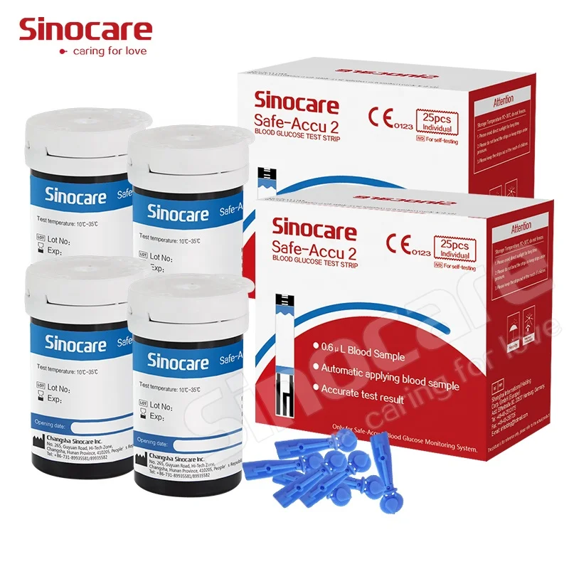 Sinocare Non-invasive Blood Glucose Meter With Test Strips Blood Sugar Monitoring Digital Glucometer Diabetic Test Strips