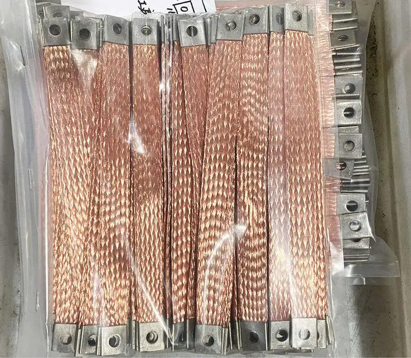 OEM/ODM Automobile Engine Battery Electrical Flexible Connecting Cable Braided Copper Tape Bonding Jumper Strip Wire