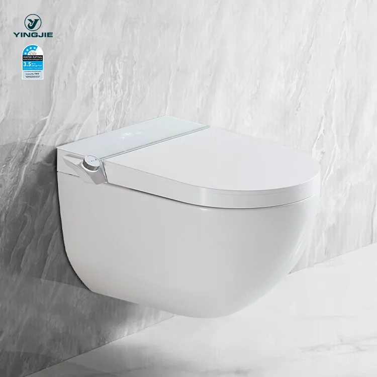 korean smart inodoros inteligente electric toilet automatic operation flush button wall hung toilet