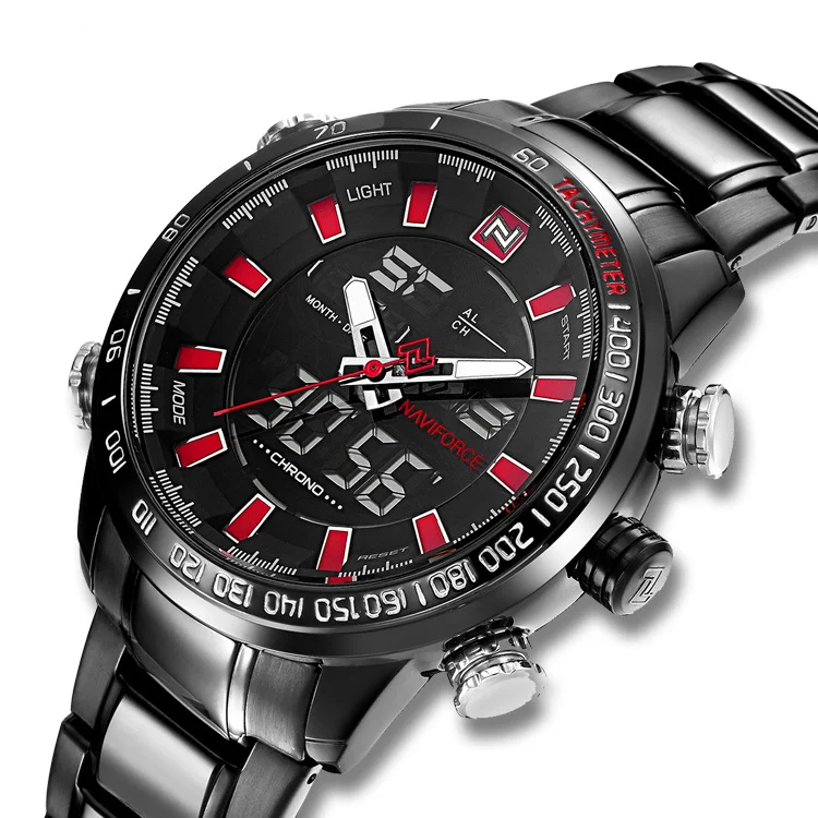 NAVIFORCE 9093 reloj Luxury Mens Watches relogio masculino Stainless Waterproof Sport Digital Quartz Wristwatch
